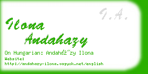 ilona andahazy business card